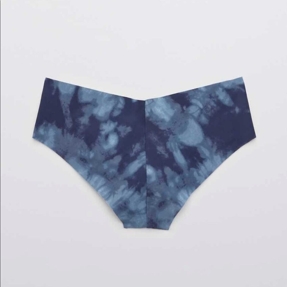 NEW AERIE AEO Blue Navy White Tie Dye Cheeky No Show Panties Undies Small NWT S
